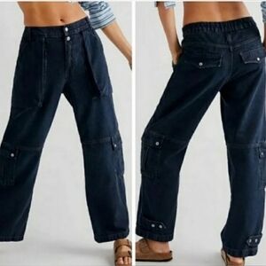 Free People We The Free Marx Slouchy Cargo Pants/Dark Blue